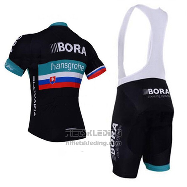 2017 Fietskleding Bora Hansgrohe Zwart Korte Mouwen en Koersbroek